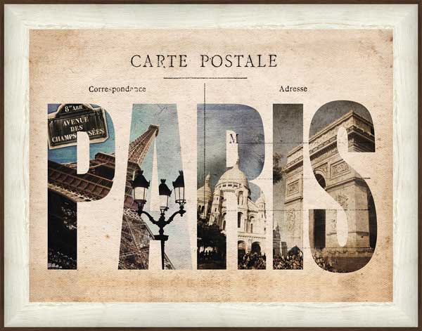фото Картина Экорамка Почтовая карточка Париж