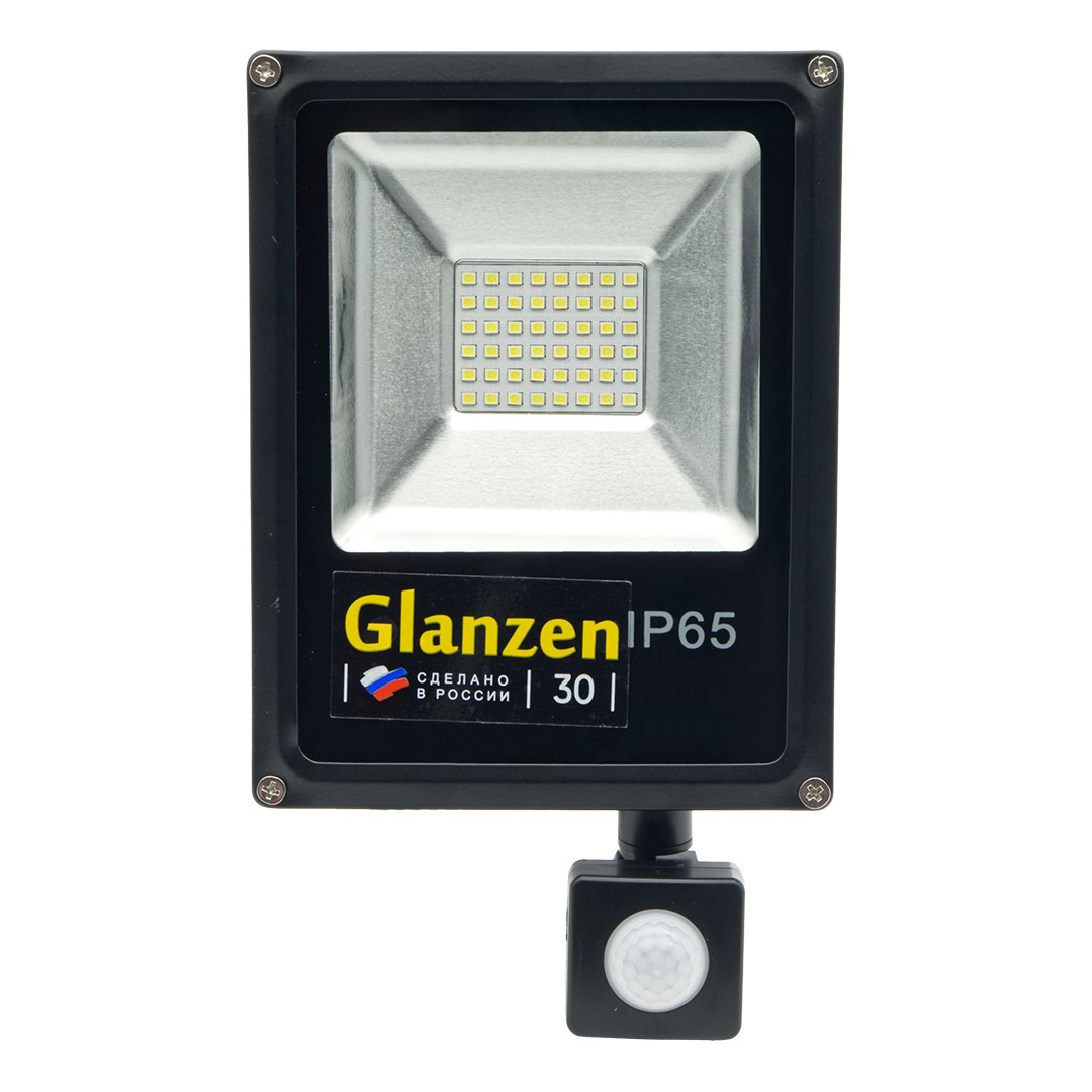 фото Прожектор GLANZEN FAD 30 Вт, с датчиком движения, IP65