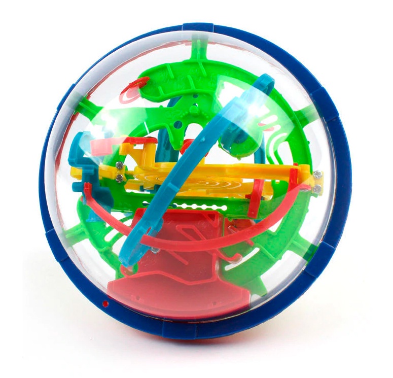 фото Лабиринт Icoy Toys головоломка "Шар-лабиринт" 100 шагов 13 см прозрачный