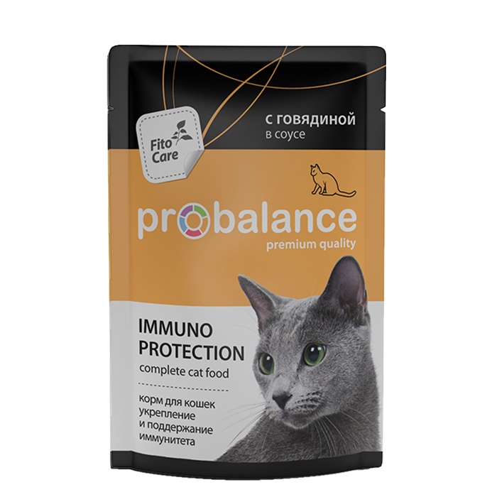 фото Корм консервированный для кошек Probalance Immuno Protection, с говядиной, 85 г/ 25 штук