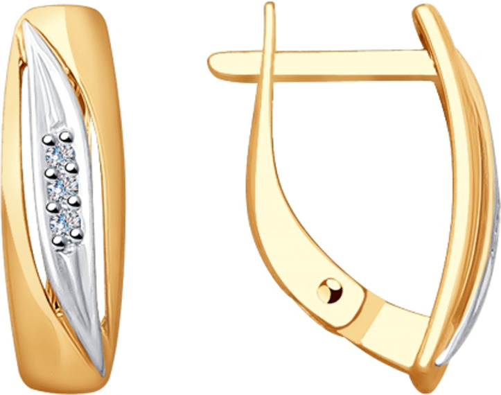фото Серьги Diamant из золота с бриллиантом