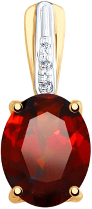 фото Подвеска/кулон Diamant из золота с бриллиантом и гранатом