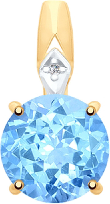 фото Подвеска Diamant, золото 585, топаз, бриллиант, 51-230-00013-1