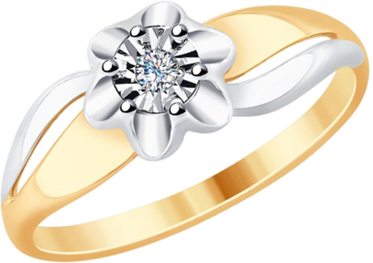 фото Кольцо Diamant, золото 585, бриллиант, 17,5, 51-210-00019-1
