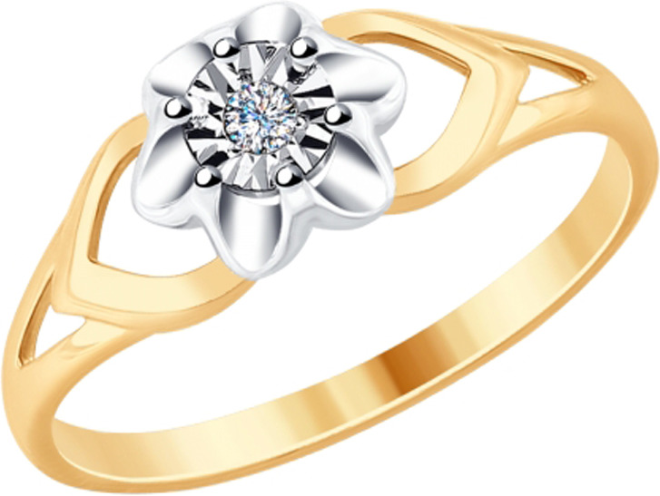 фото Кольцо Diamant, золото 585, бриллиант, 17, 51-210-00022-1
