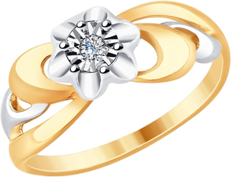 фото Кольцо Diamant, золото 585, бриллиант, 17,5, 51-210-00021-1