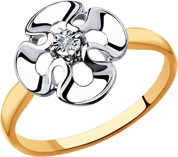 фото Кольцо Diamant, золото 585, бриллиант, 18,5, 51-210-00274-1