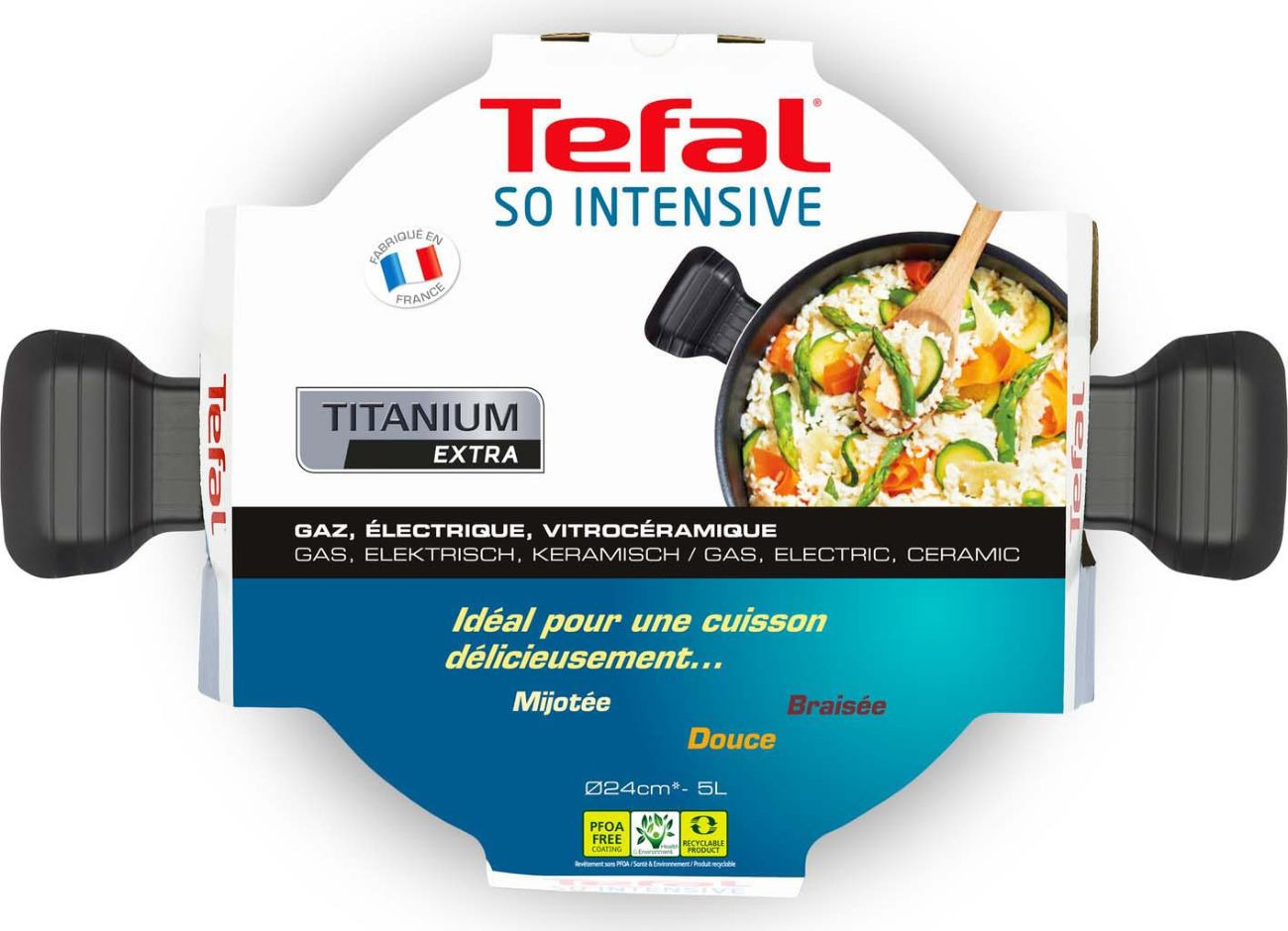 фото Кастрюля Tefal So Intensive, темно-коричневый, с крышкой, 5 л