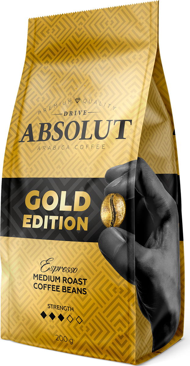 Кофе зерновой Absolut Drive Gold Edition, 200 г - купить с доставкой по ...