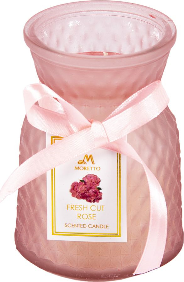 Ароматизированные свечи Moretto Роза, розовый, 8 х 8 х 11 см