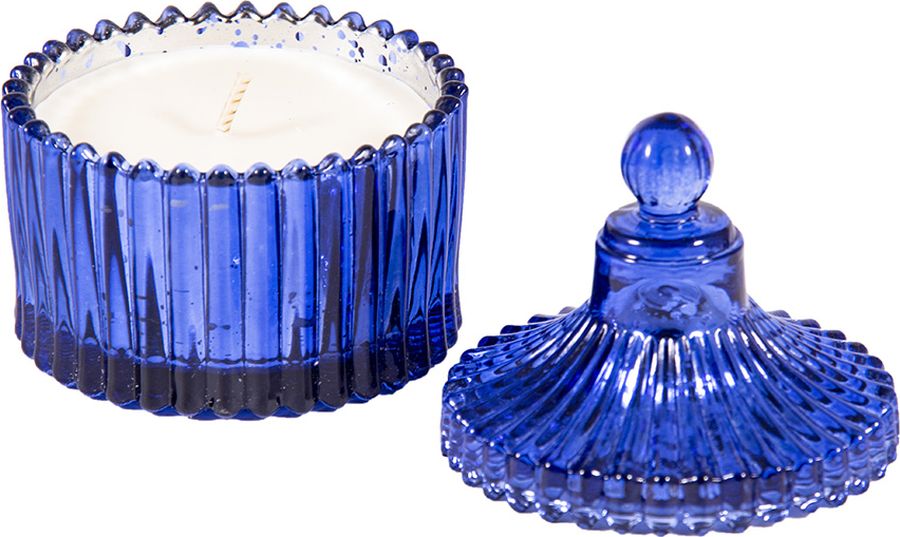 фото Ароматизированные свечи Moretto Лотос, синий, 7 х 7 х 10 см