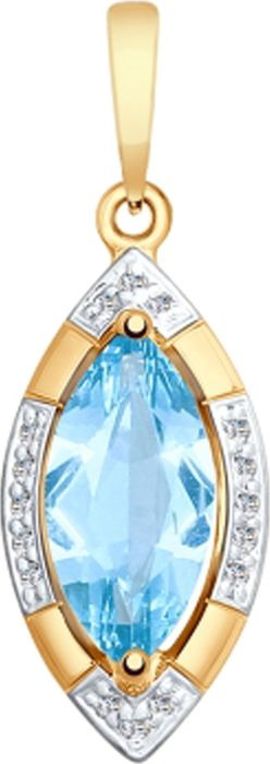 фото Подвеска Diamant, золото 585, топаз, фианит, 51-330-00029-2