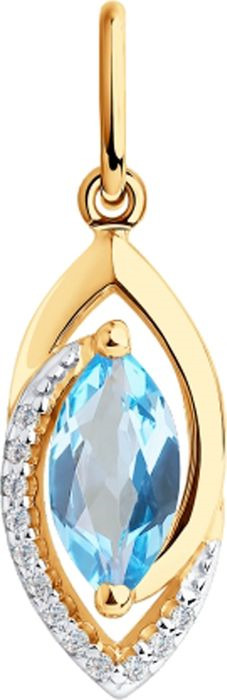 фото Подвеска Diamant, золото 585, топаз, фианит, 51-330-00241-1