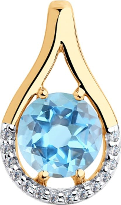 фото Подвеска Diamant, золото 585, топаз, фианит, 51-330-00220-1