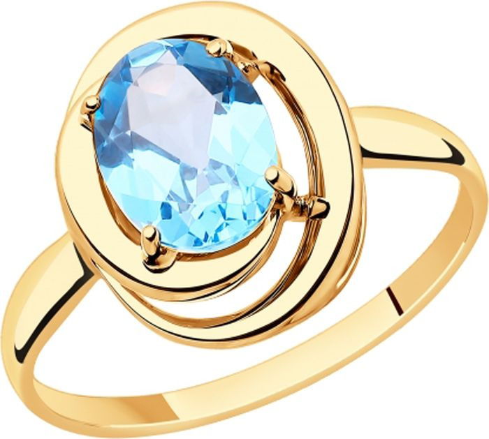фото Кольцо Diamant, золото 585, топаз, 18,5, 51-310-00177-1