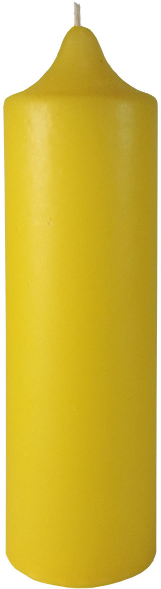 фото Свеча декоративная Мир свечей Столбик, 53-40/120+20, желтый, 4 х 12 см
