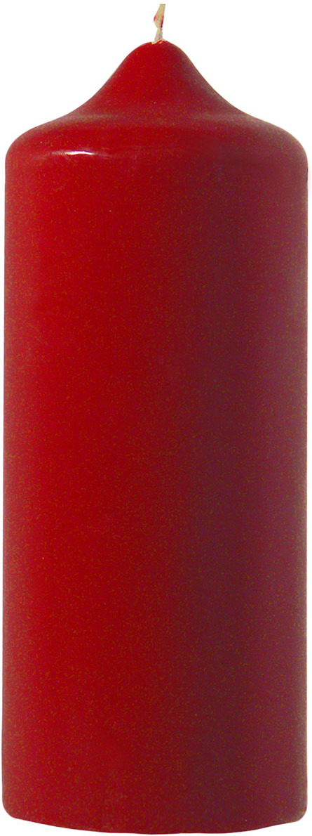 фото Свеча декоративная Мир свечей Столбик, 53-60/200+30, красный, 6 х 20 см