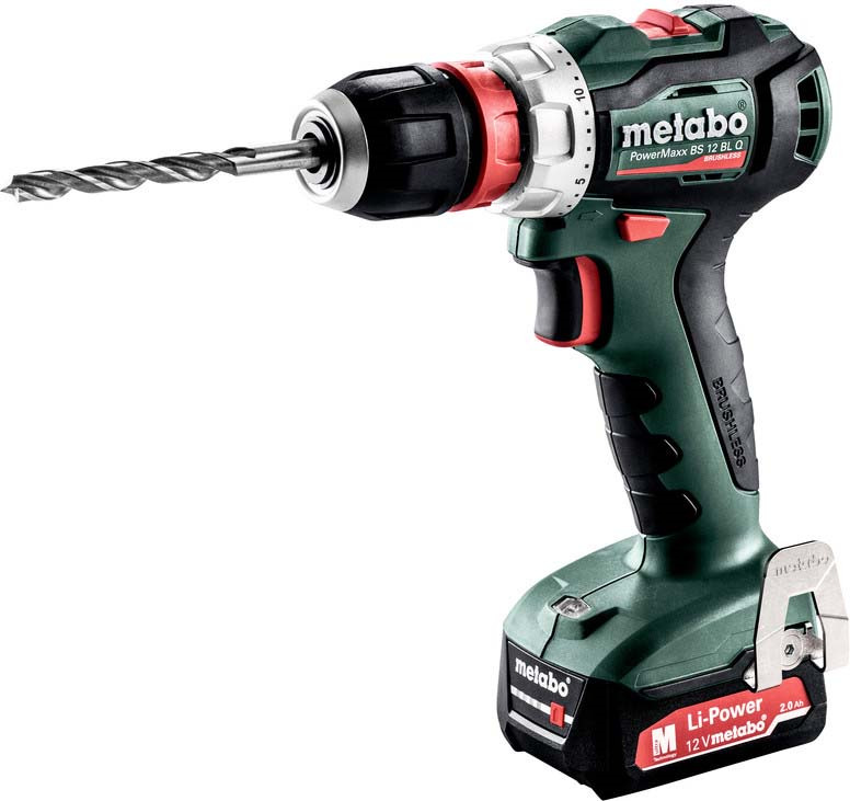 фото Дрель-шуруповерт Metabo PowerMaxx BS 12 BL Q, LiIon, 601039500, темно-зеленый, черный