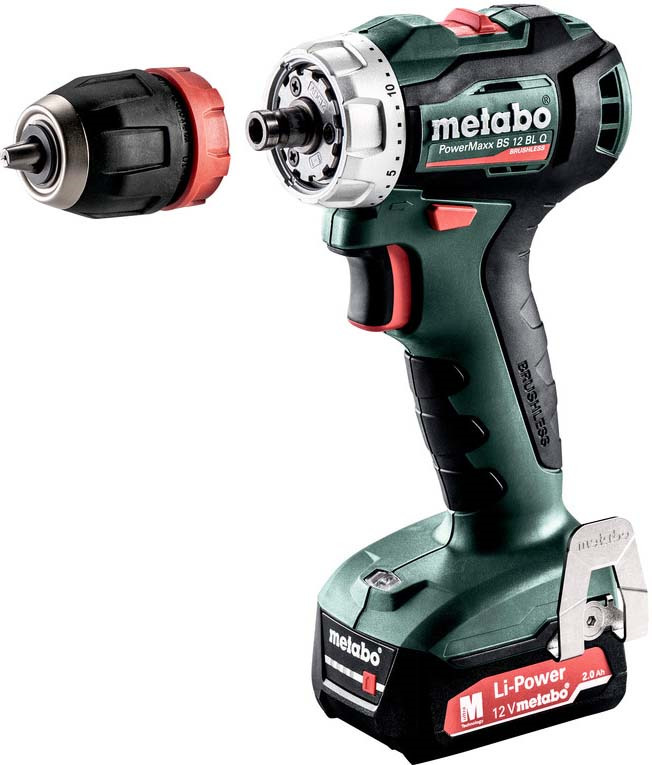 фото Дрель-шуруповерт Metabo PowerMaxx BS 12 BL Q, LiIon, 601039500, темно-зеленый, черный