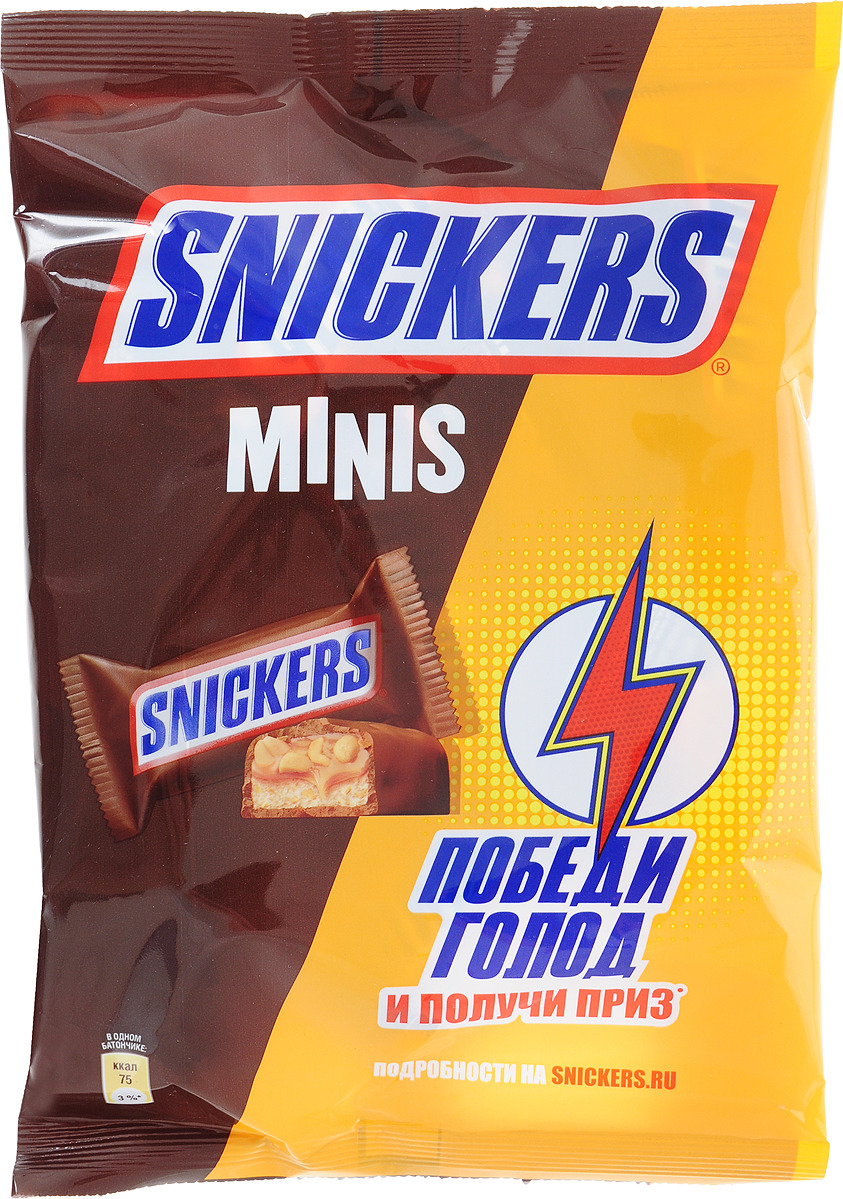 Snickers minis шоколадный батончик, 180 г