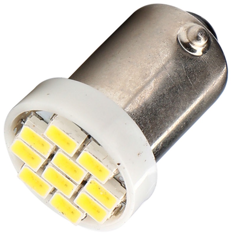 фото Лампа автомобильная "Юпитер" BA9S-10SMD, светодиодная, 12V/4W, цокольная, стандарт. белая, габаритная (к-т 2шт). 65672