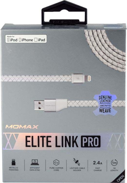 фото Кабель Momax Elite Link Pro Elite Link Lightning-USB, для Apple с чипом MFi, белый, 1 м