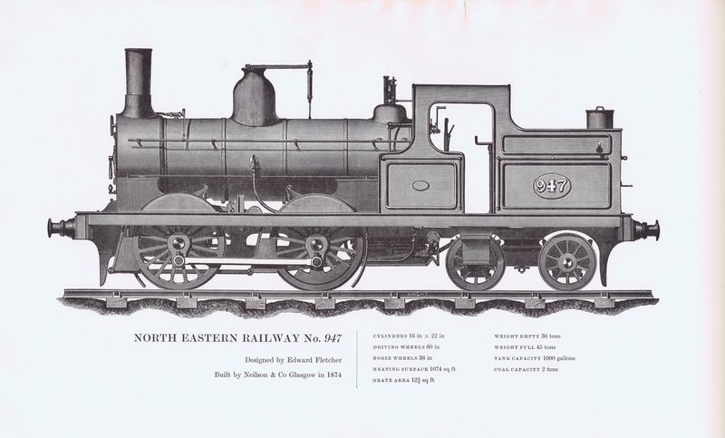 фото Гравюра West End Engraving Co Ltd Паровоз No. 947. Ксилография. Англия, Лондон, 1964 год