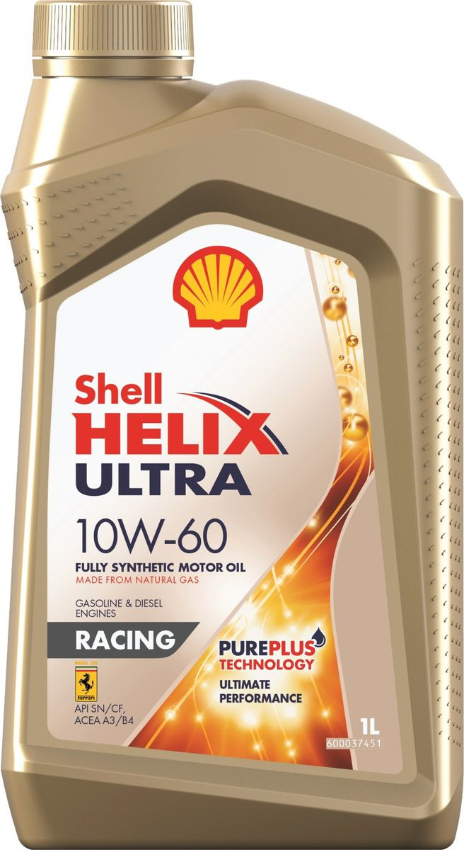 фото Моторное масло Shell Helix Ultra Racing, синтетическое, 10W-60, 1 л