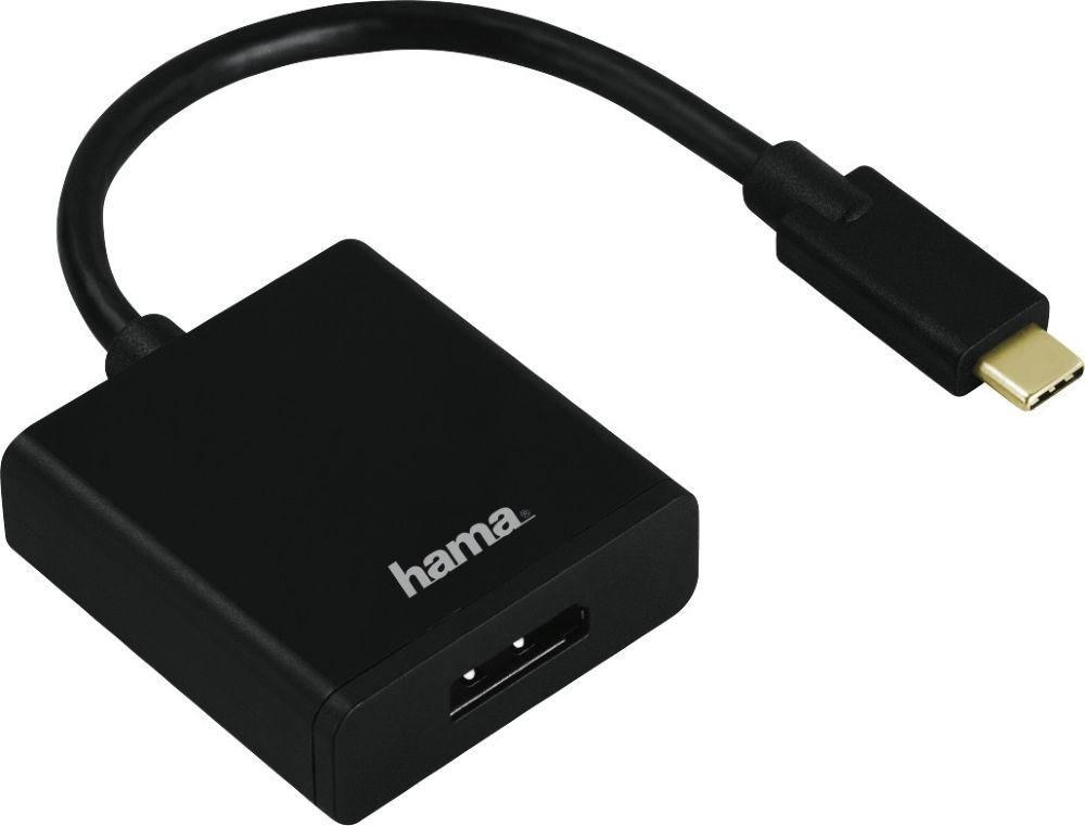 Адаптер Hama USB Type-C (m) DisplayPort (f), 0,1 м, 135725, черный