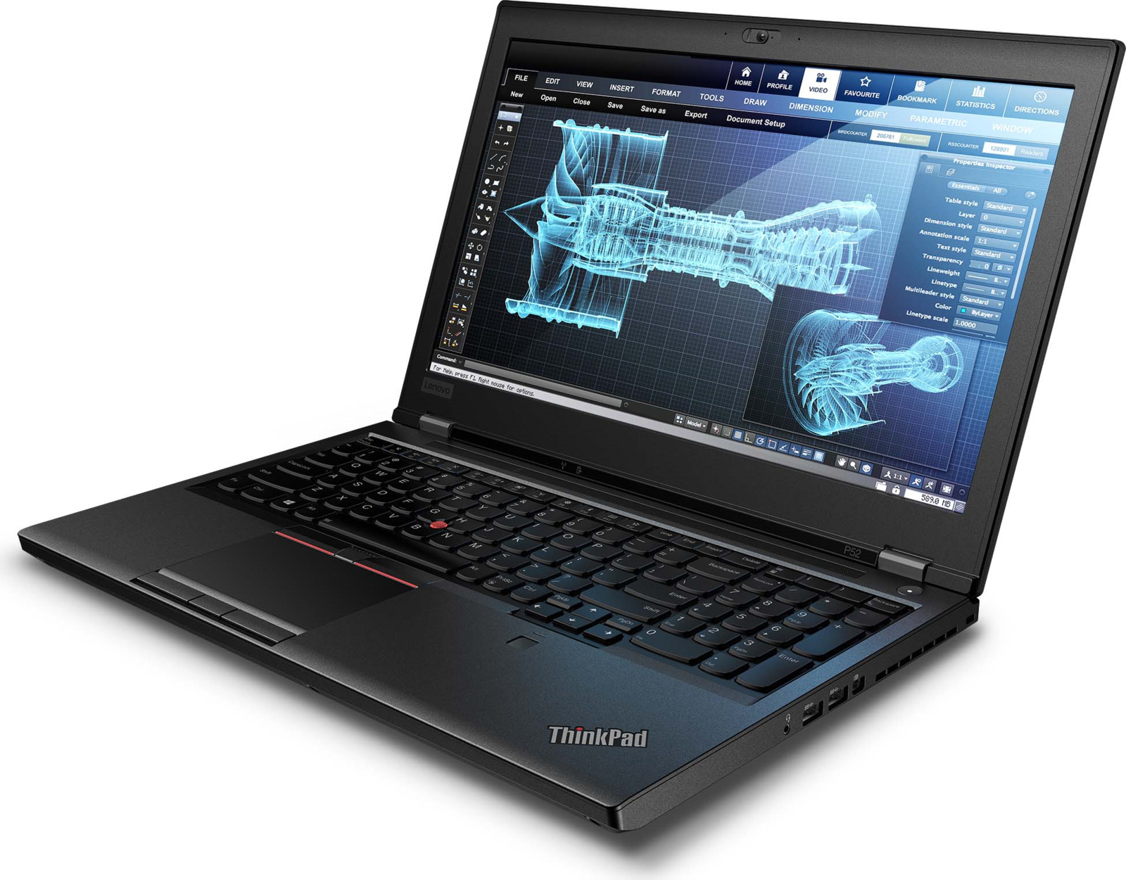 фото Ноутбук Lenovo ThinkPad P52, 20M9001ERT, 15.6", черный