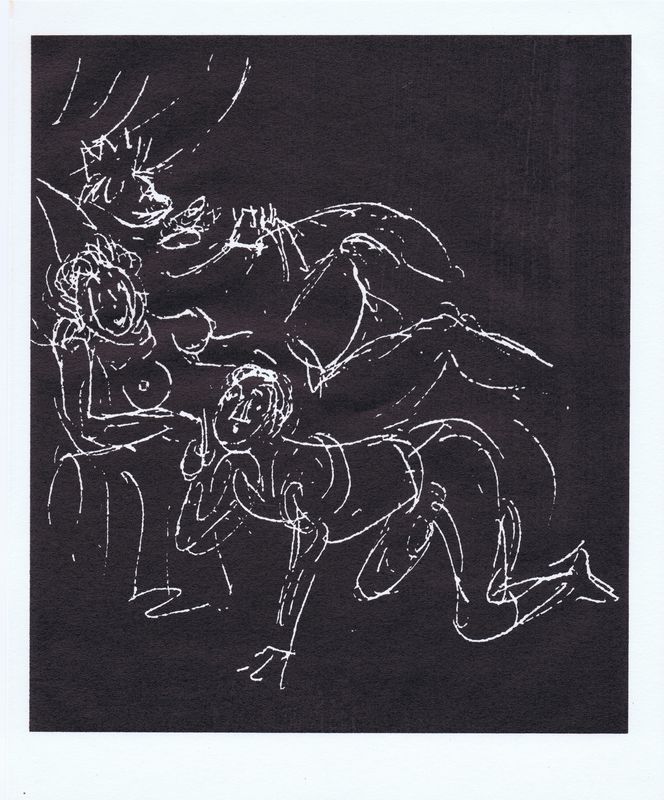 фото Гравюра Жак Даниэль Приключения короля Позоля. Лист 20. (сухая игла по серебряной крошке). Франция, 1962 год