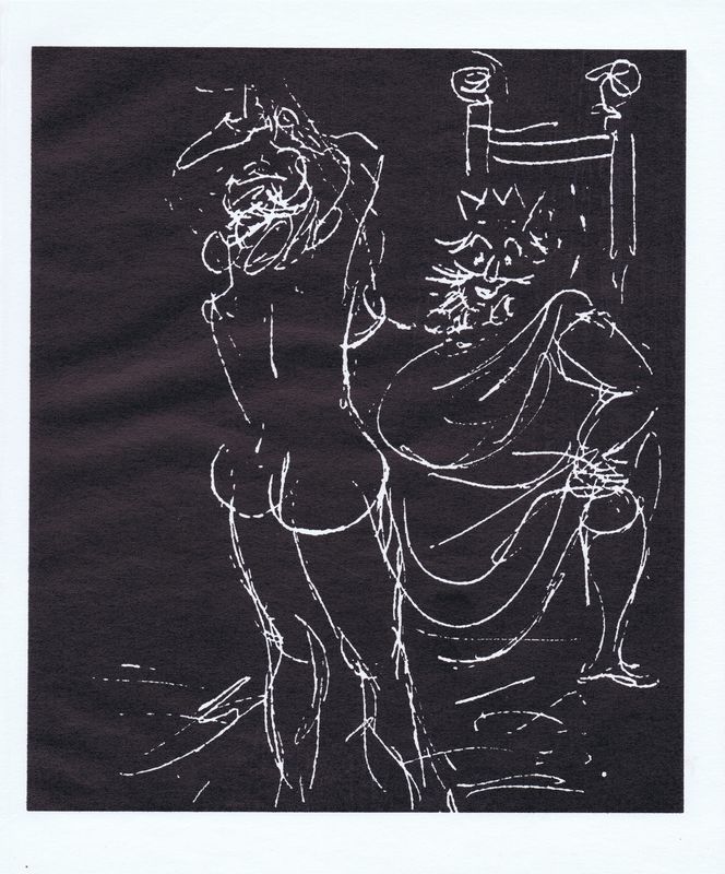 фото Гравюра Жак Даниэль Приключения короля Позоля. Лист 22. (сухая игла по серебряной крошке). Франция, 1962 год