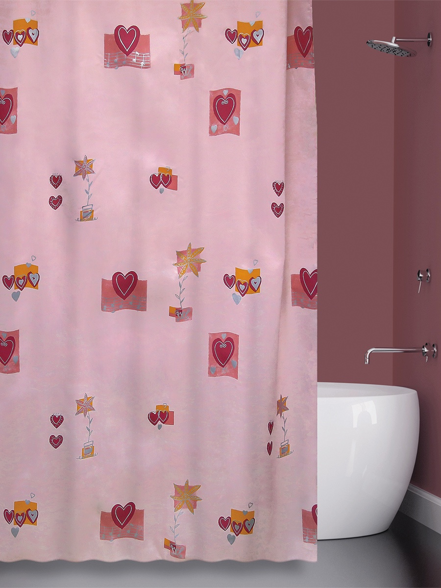 Штора для ванной BATH PLUS Music, розовый