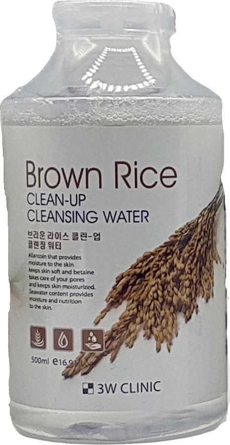 фото Вода мицеллярная 3W Clinic Brown Rice Clean-Up Cleansing Water, 500 мл