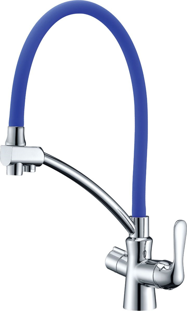 фото Смеситель Lemark Comfort, для кухни с подключением к фильтру с питьевой водой, LM3070C, хром, синий