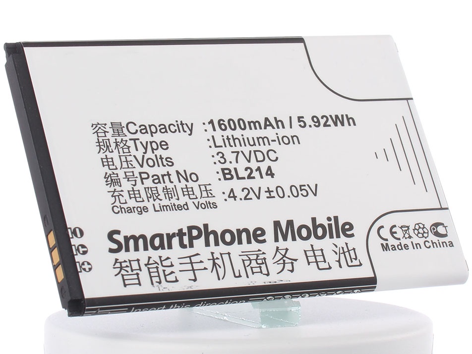 Аккумулятор для телефона iBatt BL214, BL203 для Lenovo A369i, A316i, A66, A269, A278t, A308t, A208t, A318t, A218t, A305e, A365e