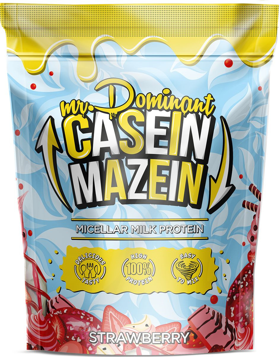 фото Напиток сухой Mr. Dominant Casein Masein, концентрат, клубника, 900 г