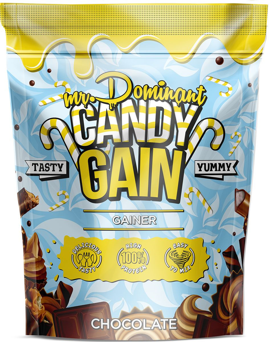 фото Напиток сухой Mr. Dominant Candy Gain, концентрат, шоколад, 1000 г