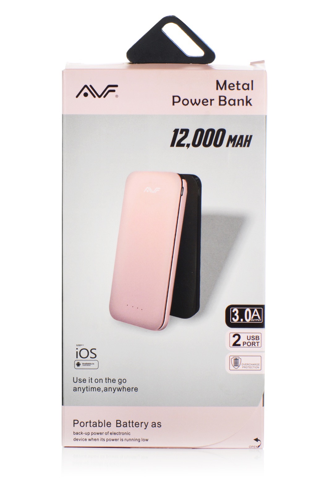 фото Внешний аккумулятор AVF Metal 3.0A 12000mAh 2USB APBA17 black, черный