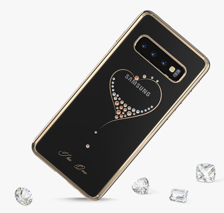 фото Чехол для сотового телефона Kingxbar Wish Series для Galaxy S10 Gold, прозрачный, золотой