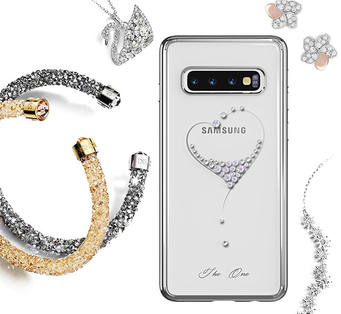 фото Чехол для сотового телефона Kingxbar Wish Series для Galaxy S10 Gold, прозрачный, золотой