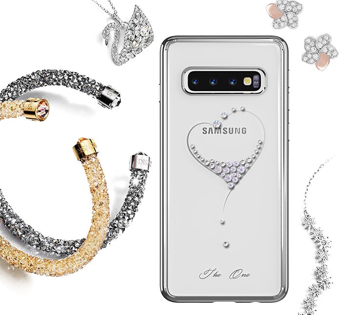 фото Чехол для сотового телефона Kingxbar Wish Series для Galaxy S10 Plus Gold, прозрачный, золотой