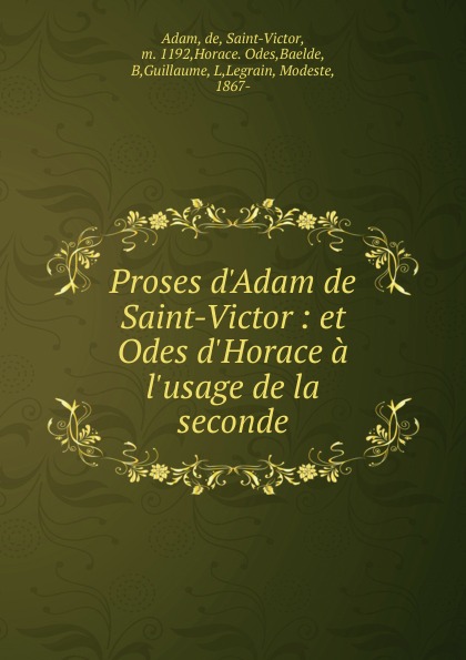 Proses d.Adam de Saint-Victor