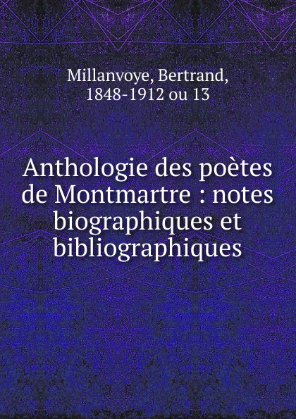 Anthologie des poetes de Montmartre