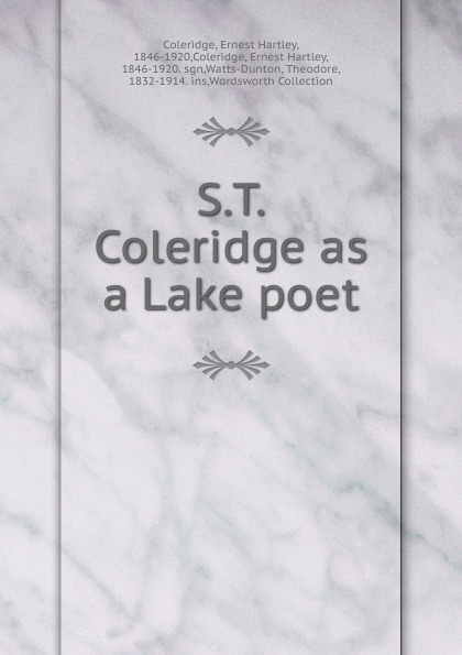 S.T. Coleridge as a Lake poet