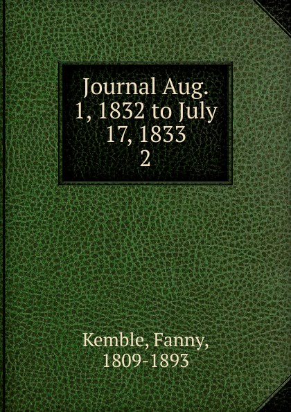 Journal Aug. 1, 1832 to July 17, 1833