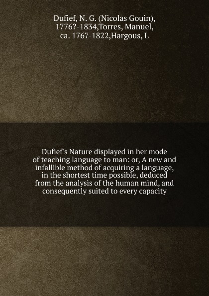 Dufief.s Nature displayed in her mode of teaching language to man