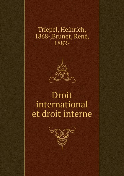 Droit international et droit interne