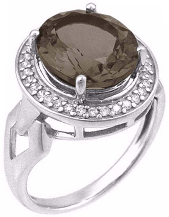 фото Кольцо Balex Jewellery из серебра с раухтопазом и фианитом