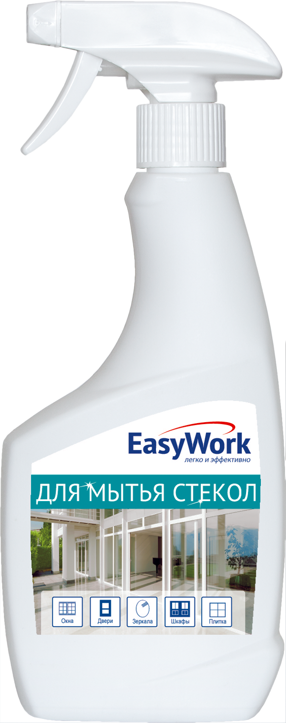 фото Средство для мытья стекол, пластика и зеркал EasyWork, 303415, 500 мл